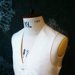 Ivory Silk Brocade Waistcoat